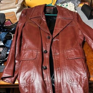 Vintage Mens Reddish-Brown Leather Jacket